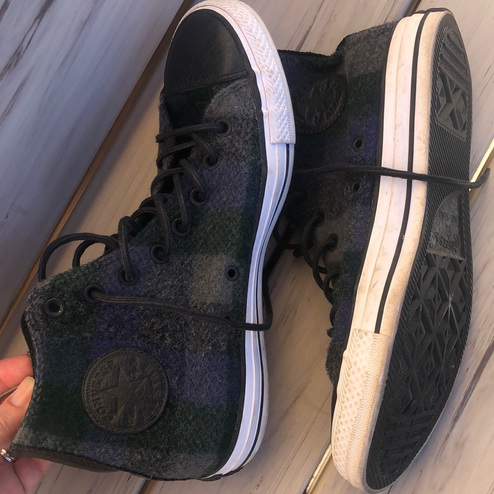 Converse and Woolrich high tops